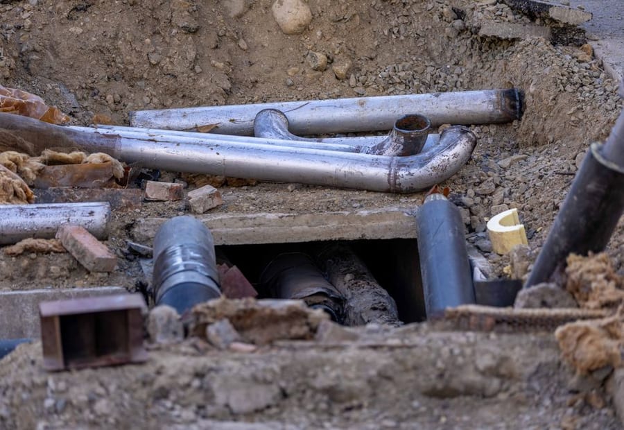 A buried conventional drainfield and a raised mound compared on a Minnesota River valley clay lot